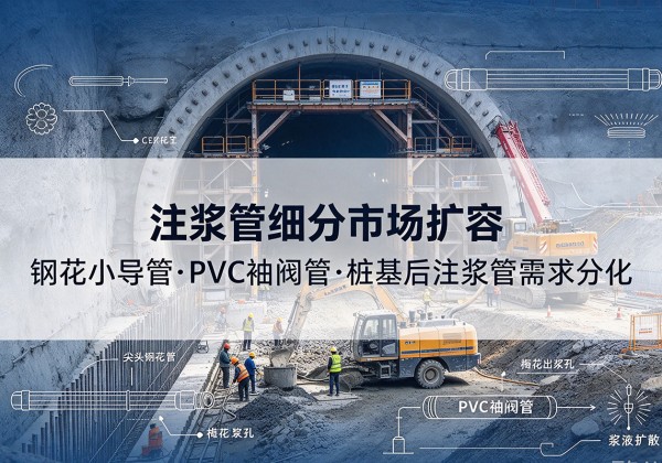 加查注浆管细分市场扩容，隧道钢花小导管、PVC 袖阀管、桩基后注浆管需求分化